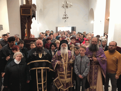 Литургија на Претходноосветени Дарови во храмот на Светите Четириесет Битолски Преподобномаченици, во Битола